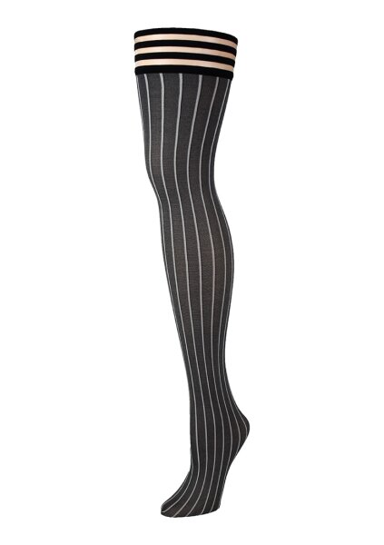 Kixies Annabelle hold-up stockings striped gray S