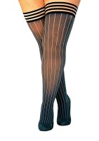 Kixies Annabelle hold-up stockings striped gray S