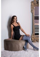 Kixies Debbie halterlose Strümpfe kariert blau S - XL