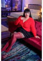 Kixies Holly halterlose Strümpfe schimmernd rot S - XL