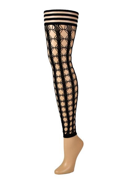 Kixies Jo thigh high leg warmers patterned black S