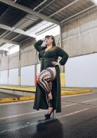 Kixies Jo thigh high leg warmers patterned black S