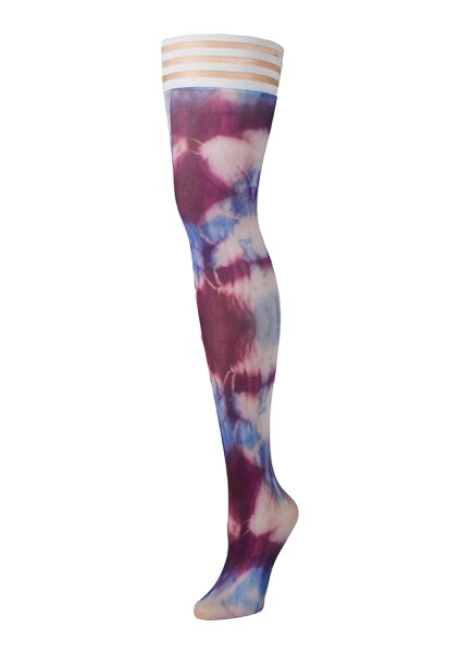 Kixies Madisen hold-up stockings with batik pattern multicolored S