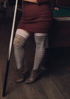 Kixies Par 4 hold-up stockings check/ diamond pattern gray S