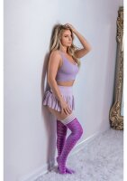 Kixies Par 4 hold-up stockings check/ diamond pattern purple S