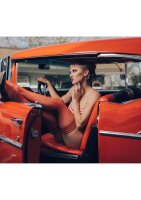 Kixies Sandra halterlose Netz-Strümpfe rot S - XL