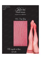 Kixies Sandra halterlose Netz-Strümpfe rot S - XL