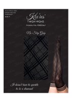Kixies Tiffany hold-up stockings check pattern transparent black S