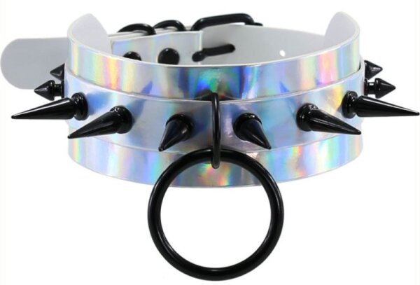 Joy Jewels Strobo Laser Spike Necklace Silver-Black