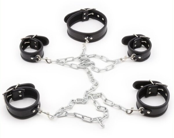 KINKgear Restriction Collar and Handcuffs Set