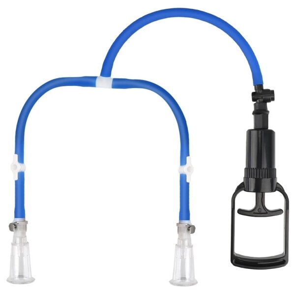 KINKgear Luv Enhance Double Cup Nipple Pump Blue