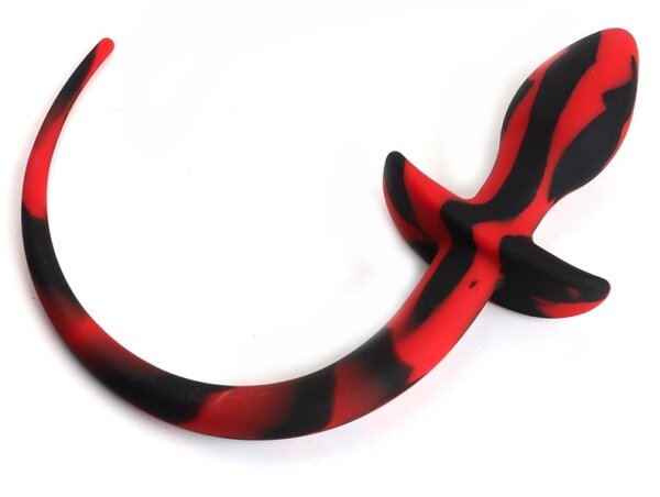 Kinky Puppy Dog Tail Plug 7.5 x 3.1cm Black-Red