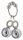 MenSteel Metal Ring with 2 Weight Hanger Balls M 160g