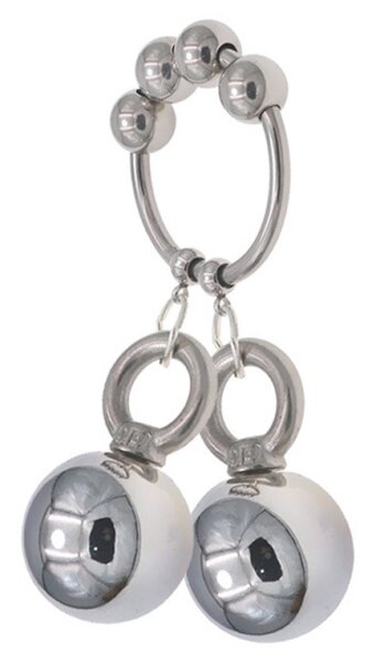 MenSteel Metal Ring with 2 Weight Hanger Balls L 160g