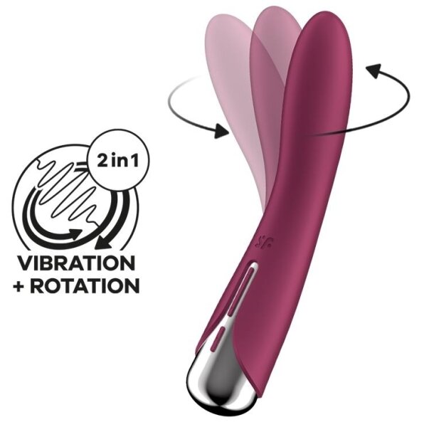 Satisfyer Point G Spinning Vibe 1 Vibrator - 11 x 3cm Raspberry