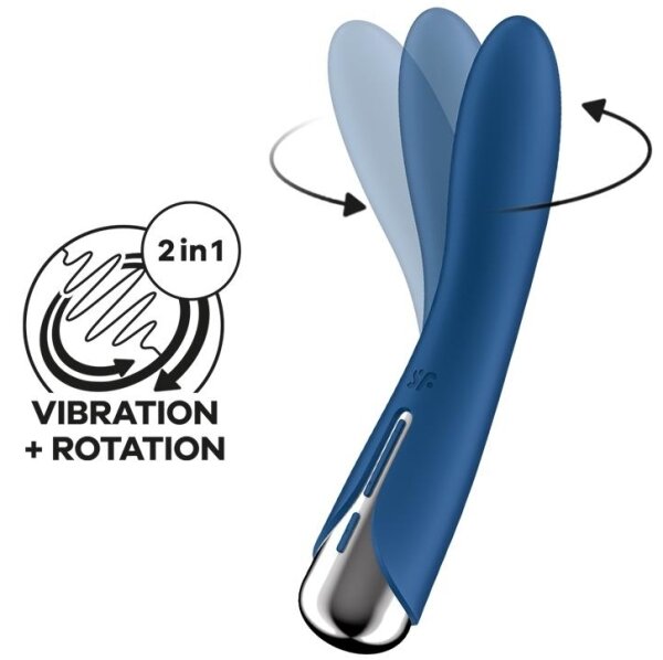 Satisfyer Vibe 1 Spinning Stimulator - 11 x 3cm Blue