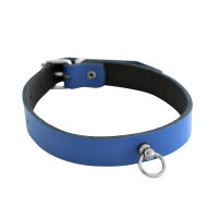 Kiotos Leather Collar Mini O-Ring Blue