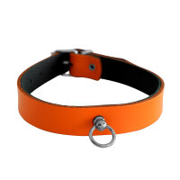 Kiotos Leather Collar Mini O-Ring Orange