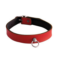 Kiotos Leather Collar Mini O-Ring Red