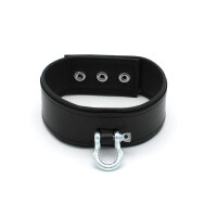 Kiotos Leather Push Button Collar with Metal Shackle