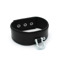 Kiotos Leather Push Button Collar with Metal Shackle