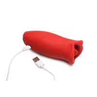 XR Brands Kiss and Tell Silicone Kissing and Vibrating Clitoral Stimulator Red