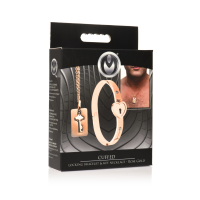 XR Brands Cuffed Locking Bracelet and Key Necklace - Rose...