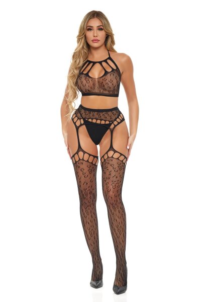 Rant With It 2Pc Bra Set Black, OS