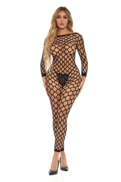 Swipe Right Crotchless Bodystocking Black, OS