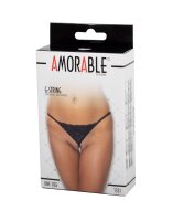 Amorable by Rimba G-String mit Perlen Einheitsgröße Schwarz