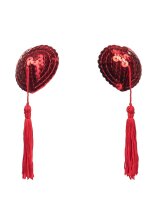 Amorable by Rimba Nipple Covers with Fringes Red