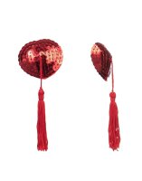 Amorable by Rimba Nipple Covers with Fringes Red