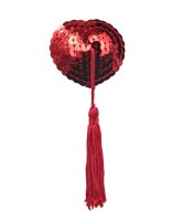 Amorable by Rimba Nipple Covers with Fringes Red