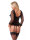Amorable by Rimba Korsett mit G-String und Strümpfen M/L Schwarz/ Blau