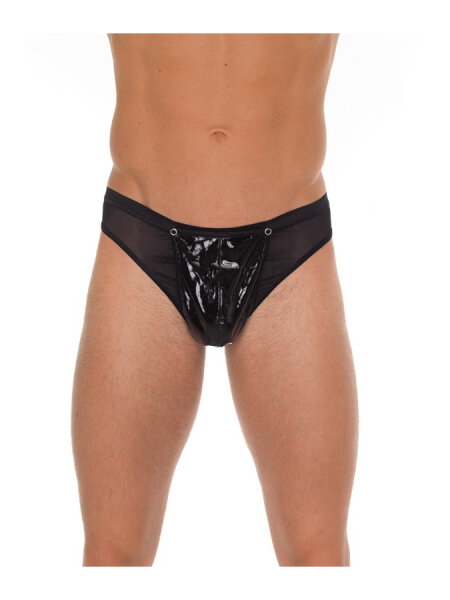 Amorable by Rimba Transparenter G-String mit Lackoptik Einheitsgröße Schwarz