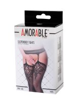 Amorable by Rimba Pantyhose with Suspenders One size Black