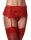 Amorable Garter Belt with G-String and Stockings Red One Size