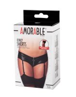 Amorable Pants with Zipper, Suspenders and Stockings Black S-M