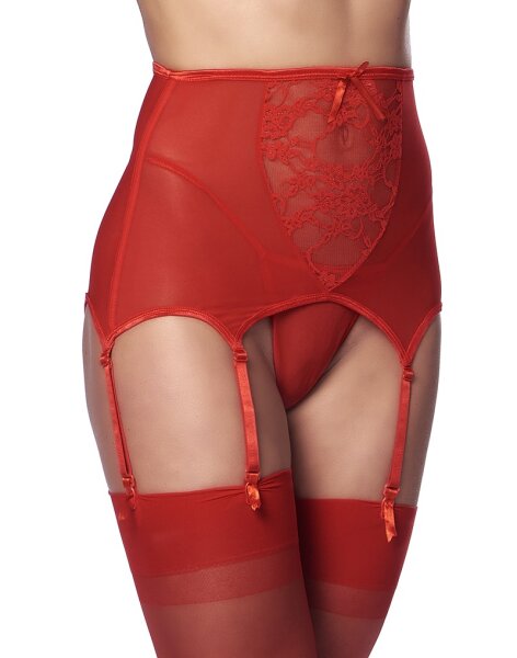 Amorable Strapshalter mit G-String und Strümpfen Rot L-XL