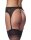 Amorable Garter Belt with Thong and Stockings Black One Size