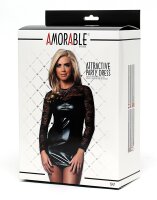 Amorable Mini Dress in Wetlook Black M-L