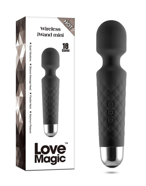 Love Magic IWand Mini Wand Vibrator 20cm Schwarz