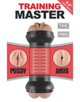 LoveToy Training Master Double Side Stroker Pussy + Anus - Nude