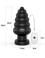 LoveToy King Size Vibrating Anal Cracker 7" / 18 cm Black