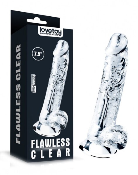 LoveToy Flawless Clear Dildo 7.5" / 19 cm Transparant