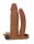 LoveToy Pleasure X Tender Vibrating Double Penis Sleeve + 2" /  5 cm Brown