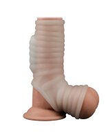 LoveToy Wave Knights Ring Vibrating Penis Sleeve White