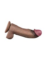 LoveToy Dual Layered Silicone Dildo XXL 28 cm (Ø7.4 cm) Brown
