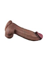 LoveToy Dual Layered Silicone Dildo XXL 28 cm (Ø7.4 cm) Brown