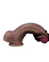 LoveToy Dual Layered Silicone Dildo XXL 33 cm (Ø5.5 cm) Brown